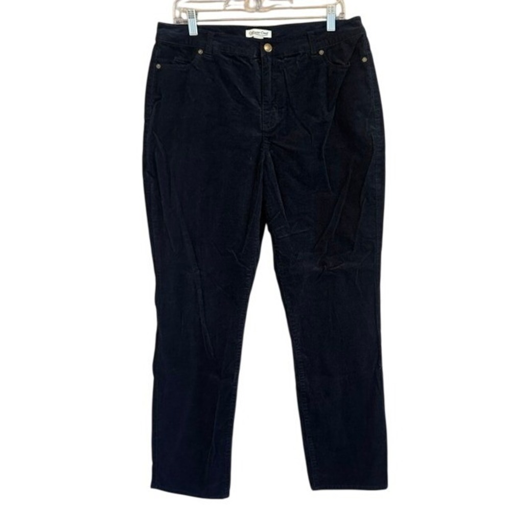 Coldwater Creek Women's Black Corduroy Pants 12 Pinwale Stretch Straight‎ Leg